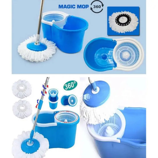 360° Magic Spin Mop Bucket – Stainless Steel Rod for Effortless Cleaning! | Perfect for Home & Office